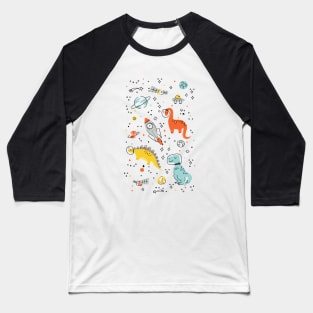 Sketchy Space Dinosaurs Baseball T-Shirt